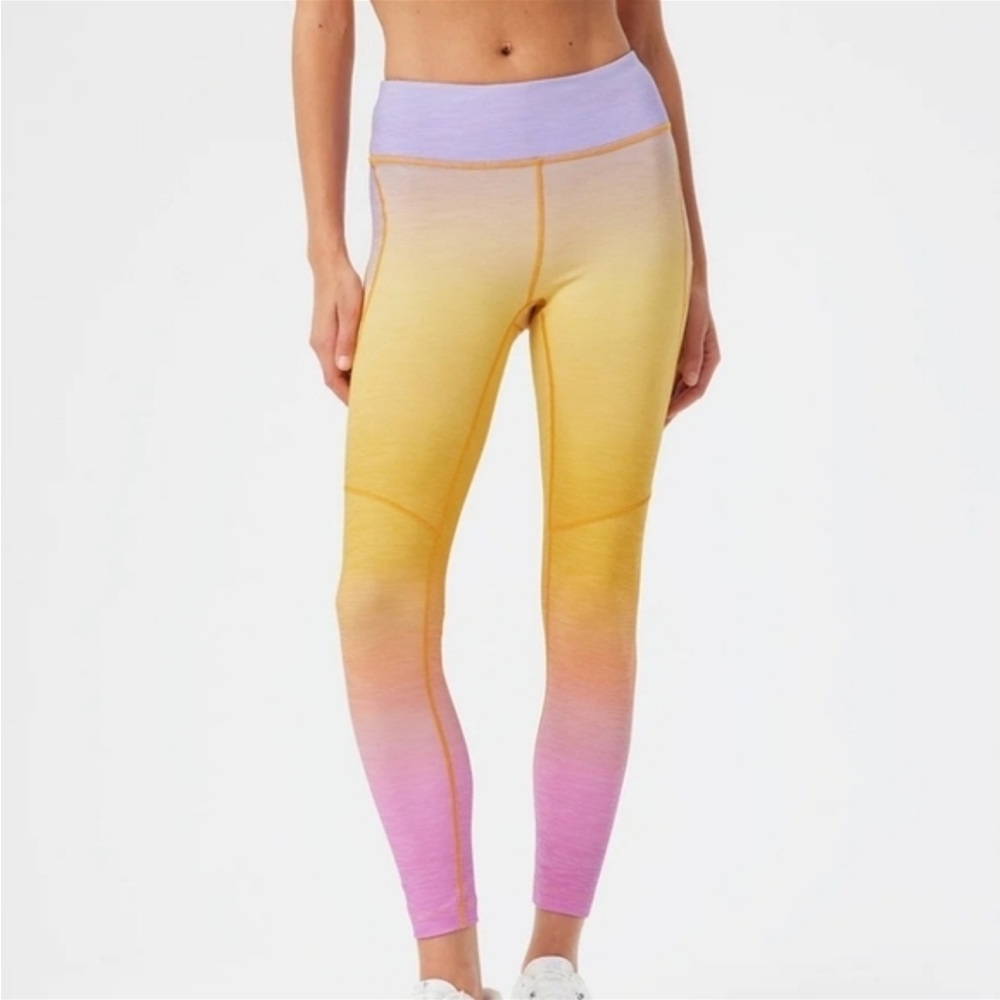 Outdoor Voices Women's TechSweat 7/8 Athletic Leggings Ombre Sunset - size S